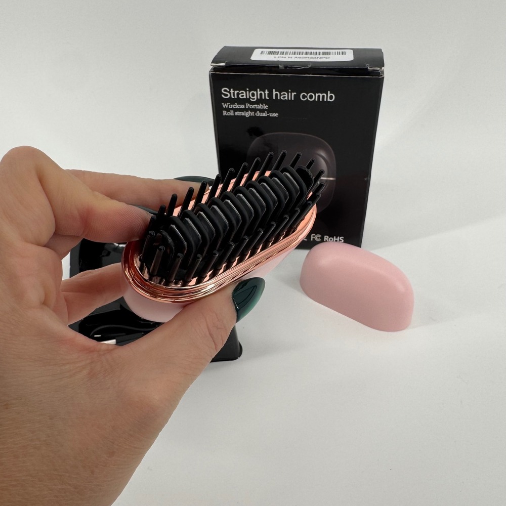 Wireless Portable Straight Hair Comb Pink Dual-Use Travel Styling Tool